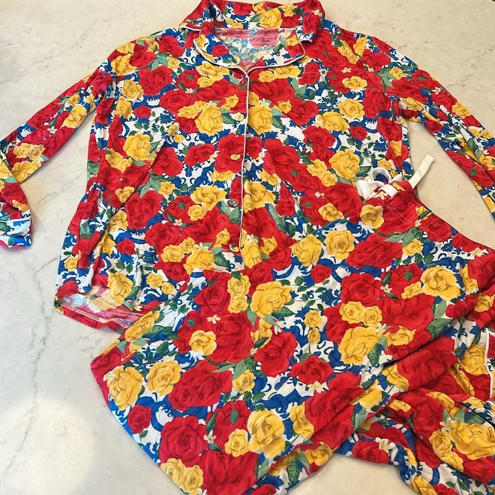 Posh Peanut Women's Luxe Pajama Pant Set LIMITED EDITION: Valentina Size Large - Picture 3 of 13